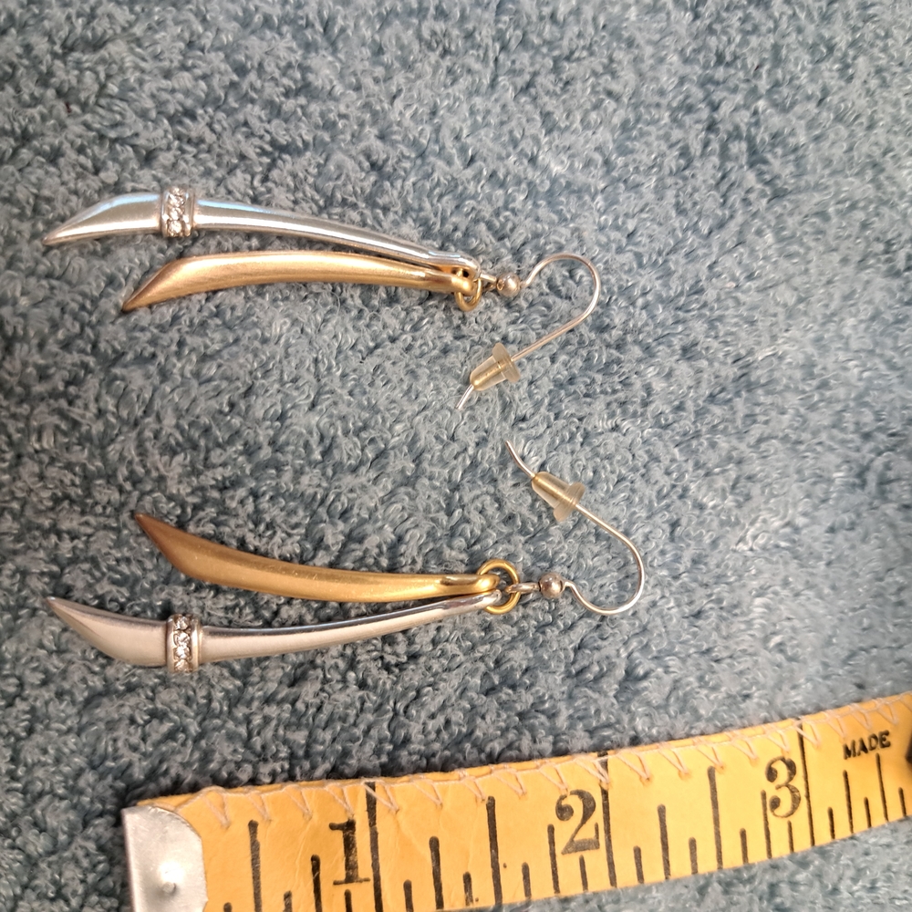 Brighton Chic Two-Tone Dangle Earrings